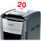 Destructeur de documents Rexel Optimum AutoFeed+ 750X P4, entièrement automatique, coupe croisée 4 x 30 mm, 140 l, capacité de coupe 750 feuilles, avec roulettes, noir