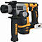 Marteau perforateur DeWalt jaune et noir avec poignée supplémentaire et support de batterie.