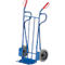 Diable à sac avec panneau arrière courbé et support + rouleau de support, capacité de charge 250 kg, pneus 100 % caoutchouc