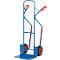 Diable en acier fetra - grande bavette l. 480 x P 300 mm - roues avec pneus gonflables - capacité de charge 300 kg - bleu