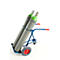 Diable pour bouteilles en acier, avec roue porteuse, pneumatiques gonflables