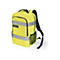 Sac à dos jaune avec bandes réfléchissantes et logo 'DICOTA'.