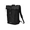 Schwarzer Rucksack mit Sicherheitsverschluss. Dickota Logo.