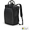 Sac à dos noir avec deux poignées de transport et des bretelles rembourrées. Il y a une grande poche à l'avant. Logo : "Designed for Microsoft Surface".