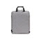 Grauer Laptop-Rucksack mit Tragegriff und Reißverschluss.