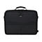 Schwarze Laptoptasche mit Tragegriff und Logo.