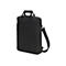 Schwarze Laptoptasche mit Tragegriff und Schulterriemen, freigestellt vor weißem Hintergrund.
