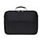 Schwarze Laptoptasche mit Tragegriff und ReiÃŸverschluss.
