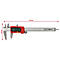 Eine digitale Schieblehre, rot mit digitaler Anzeige: 15,20 mm. Aufschrift: STAINLESS HARDENED KS TOOLS