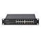 Commutateur Ethernet Gigabit 16 ports noir de Digitus. Les ports et les étiquettes sont visibles à l'avant.