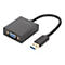 Adaptateur VGA vers USB noir avec logo DIGITUS et connecteur USB bleu.