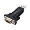 Adaptateur USB vers RS232 noir. L'adaptateur possède un connecteur USB-A, un port RS232 et un boîtier avec le logo Digitus.