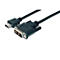 Câble HDMI vers DVI noir. Sur fond blanc.