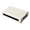 Beiger Digitus USB 2.0 Printserver mit schwarzen Bedienfeld, Status-LEDs und seitlichem Anschluss.