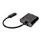 Schwarzer Bluetooth-Adapter mit Kabel und Stecker.