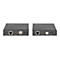 Zwei schwarze HDMI-Extender mit AnschlÃ¼ssen fÃ¼r Strom, Ethernet, HDMI und USB. Aufschrift: Digitus.