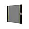 Mur d'armoire gris avec côtés noirs, accent vert et serrure avec logo "DIGITUS".
