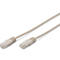 Beigefarbenes Netzwerkkabel mit RJ45-Steckern.