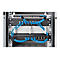 Ein Rack mit zwei Netzwerk Switches. Blaue Kabel sind verbunden. Auf den Switches steht digitus.