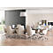 Directiestoel met halfhoge rugleuning OPERA, met armleuningen, synchroonmechanisme, vlakke comfortzitting, stof, lichtbeige