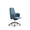 Directiestoel met halfhoge rugleuning OPERA, met armleuningen, synchroonmechanisme, vlakke comfortzitting, stof, melange blauw