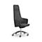 Directiestoel met hoge rugleuning OPERA, armleuningen, synchroonmechanisme, vlakke comfortzitting, kunstleer ECOPELLE, zwart