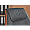 Directiestoel WAVE, met armleuningen, zwart/bruin