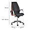 Directiestoel WAVE, met armleuningen, zwart/bruin