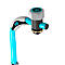 Dispensador de film estirable grip® Systems, para rollos grip® con una anchura de hasta 400 mm, asa ergonómica, dispositivo de suspensión, acero, azul agua