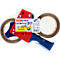 Dispensador tesa® 57108, para rollos de hasta 50 mm de ancho + 2 rollos de cinta de embalar, marrón
