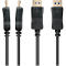 DisplayPort 2.0 kabel Goede verbindingen, tot 8K, tot 54 Gbit/s, koperdraden, vergrendelingsbeveiliging, lengte 0,5 m, zwart