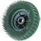 Brosse ronde verte avec un raccord à vis noir central.