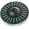 Disque brosse 3M noir avec éléments verts, soies argentées et filetage. Label: 3M Bristle Disc.