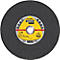 Disque à tronçonner rond gris avec étiquette jaune. Inscription: Kronenflex, A 24 R, SUPRA. Données techniques.