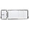 Divan d'examen pliant mural, L 2000 x l. 700 x H 500 mm, cadre carré en acier blanc, revêtement en similicuir noir
