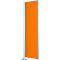 Orange privacy screen with metal frame. The white pillar is visible in the background.
