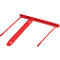 Red lever arm for folders with two pins and a bar, for a filing system.