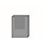 Gray, cuboid holder with U-shaped recess, against a white background.