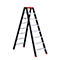 Doppelstufenstehleiter Professional Topline, Aluminium, 2x8 Stufen, schwarz