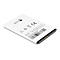 Batterie de téléphone portable, blanche avec bordure noire et impressions : 'doro', marquage CE, avertissement et code-barres.