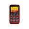 Rotes Handy mit Display, Tastatur. Uhrzeit 16:10, Datum 15.09.2024. Obere Reihe: Empfangsbalken, Akku.