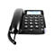 Schwarzes Doro-Seniorentelefon mit großen Tasten, Display und Hörer auf weißem Hintergrund.