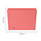 Classeur rouge clair sur fond blanc, dimensions: 255mm x 318mm. Petit logo en bas à droite.
