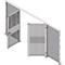 Double-leaf hinged doors, for partition wall system, W 2000 x H 2070 mm, light silver