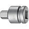 Adaptateur métallique avec raccord hexagonal et carré. Le côté indique "ASW".