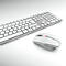 Draadloos toetsenbord met muis Cherry DW 9100 SLIM, QWERTZ, USB/Bluetooth, oplaadbaar, muis met 6 toetsen, tot 2400 dpi, tot 10 m, zilver-wit