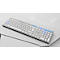Draadloos toetsenbord met muis Cherry DW 9100 SLIM, QWERTZ, USB/Bluetooth, oplaadbaar, muis met 6 toetsen, tot 2400 dpi, tot 10 m, zilver-wit