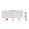 Draadloos toetsenbord met muis CHERRY STREAM DESKTOP, extra stil QWERTY-toetsenbord, muis met 6 knoppen &amp; scrollwiel, 1000-2400 dpi, tot 10 m, USB-ontvanger, wit