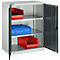 Draaideurkast Schäfer Shop Select MS-i 12408, plaatstaal, B 800 x D 400 x H 1215 mm, 3 OH, lichtgrijs/antracietgrijs, tot 150 kg 