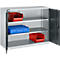Draaideurkast Schäfer Shop Select MS-i 12412, plaatstaal, B 1200 x D 400 x H 1215 mm, 3 OH, wit aluminium/antracietgrijs, tot 150 kg 